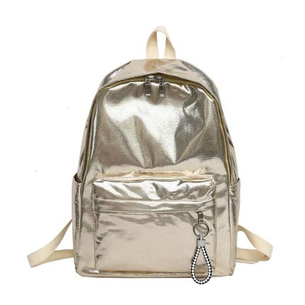 The glossy Backpack Gold Shiny Waterproof Nylon School Bag For Teenage Girls Silver Fashion Book Bag Large capacity Travel bag