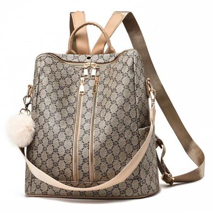 Vintage kobiety Luxury Brand Design plecak turystyczny Monogram plecak antykradziezowy torby o duzej pojemnosci dla dziewczyny druk geometryczny